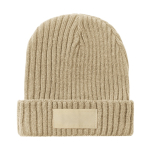 Muts bedrukken van stretchacryl materiaal met label Winter kleur naturel  negende weergave