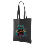 Tas van gerecycled katoen met lange handvatten 140 g/m2 Upcycling kleur zwart vierde weergave