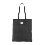 Tas van gerecycled katoen met lange hengsels 140 g/m² kleur zwart vijfde weergave