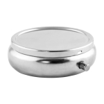 Ronde metalen pillendoos met drie delen en spiegeltje Mirror kleur zilver tweede weergave