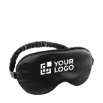 Slaapmasker met zachte aanraking om te ontspannen met logo Satin kleur zwart met afdrukgebied