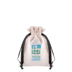 Fluwelen tas bedrukken met trekkoord Velvet Treasure kleur naturel met afdrukgebied