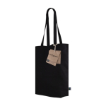 Zwarte fairtrade katoenen tas 280 g/m2 Cliff Black FairTrade derde weergave