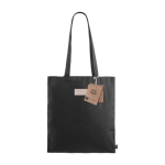 Fairtrade tas met lange handvatten 180 g/m2 Flyca FairTrade Black kleur zwart vierde weergave