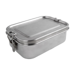 Stalen bedrukte broodtrommel met Anti-Lek Gespen met Logo 700ml Strong kleur zilver eerste weergave