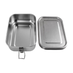 Stalen bedrukte broodtrommel met Anti-Lek Gespen met Logo 700ml Strong kleur zilver tweede weergave