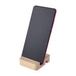 Vierkante bamboe telefoonhouder voor op kantoor Bamboo kleur hout vierde weergave