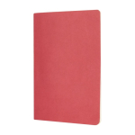 A5-notitieboek met kartonnen kaft en crèmekleurig gelijnd papier kleur rood tweede weergave