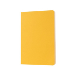 A5-notitieboek met kartonnen kaft en crèmekleurig gelijnd papier kleur geel