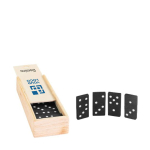 Reclame dominospel in een houten kist Domino WoodBox met afdrukgebied