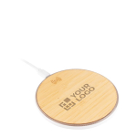 Ronde draadloze opladers bedrukken met bamboe look met afdrukgebied