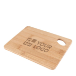 Bamboe keukenplank met gestanst gat in de hoek kleur naturel met afdrukgebied