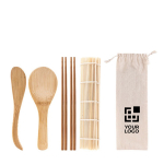 Sushi set van 5 delen met bedrijfslogo kleur beige met afdrukgebied