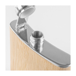 Metalen fles met bamboeafwerking 175 ml Bamboo kleur beige vierde weergave