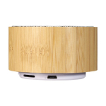 Custom Bluetooth Speaker met logo Bamboo kleur zwart tweede weergave achterkant