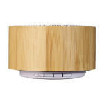 Custom Bluetooth Speaker met logo Bamboo kleur wit tweede weergave voorkant