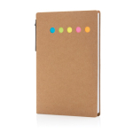 Notitieblokset met vellen en stickers en pen Bloc Circles kleur naturel