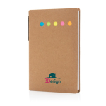 Notitieblokset met vellen en stickers en pen Bloc Circles kleur naturel weergave met logo
