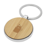 Elegante ronde houten sleutelhanger bedrukken Bamboo Round kleur hout weergave bedrukking logo 2