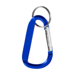 Goedkope sleutelhangers van aluminium met karabijnhaak Aluclip kleur blauw tweede weergave voorkant