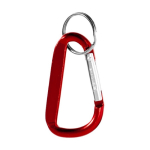 Goedkope sleutelhangers van aluminium met karabijnhaak Aluclip kleur rood tweede weergave voorkant
