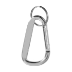 Goedkope sleutelhangers van aluminium met karabijnhaak Aluclip kleur zilver tweede weergave voorkant