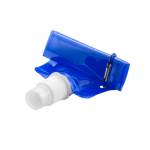 Opvouwbare plastic drinkfles met karabijnhaakclip 400ml kleur blauw  negende weergave