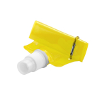 Opvouwbare plastic drinkfles met karabijnhaakclip 400ml kleur geel  negende weergave