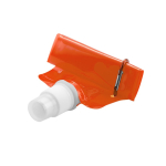 Opvouwbare plastic drinkfles met karabijnhaakclip 400ml kleur oranje  negende weergave
