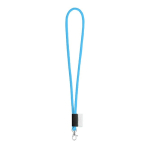 Buisvormige keycords met logo, levering binnen 4-6 dagen Tube Classic kleur cyaan blauw