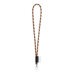 Keycords bedrukken met 4-6 dagen levertijd Tube Stripes Dark kleur oranje