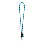 Keycords bedrukken met 4-6 dagen levertijd Tube Stripes Dark kleur cyaan blauw met afdrukgebied