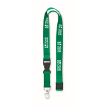 20mm katoenen keycord met logo en sluiting Conscious Cotton kleur groen weergave met bedrukking