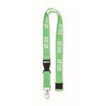 20mm katoenen keycord met logo en sluiting Conscious Cotton kleur lichtgroen weergave met bedrukking