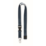 20mm katoenen keycord met logo en sluiting Conscious Cotton kleur marineblauw tweede weergave