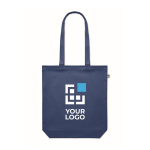 Biologische canvas tas bedrukken 270 g/m2 Eco Strong Colors kleur blauw weergave met bedrukking