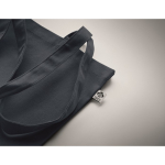 Biologische canvas tas bedrukken 270 g/m2 Eco Strong Colors kleur marineblauw foto bekijken vierde weergave