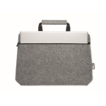 Vilten laptoptas met binnenvak bedrukken 15'' RPET Felt kleur grijs derde weergave
