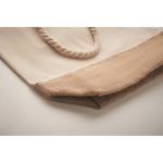 Canvas tas met trekkoordhandvatten en jute basis 280 g/m2 Seaside kleur beige foto bekijken derde weergave