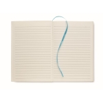 Gerecyclede hardcover A5 notitieboekjes met elastische band EcoMilk kleur turkoois zevende weergave