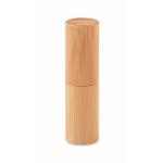 Lippenbalsem met logo in een bamboe omhulsel Cocoa kleur hout tweede weergave