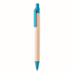 Milieuvriendelijke pen met kleurdetails en blauwe inkt Eco Milky kleur turkoois