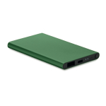Aluminium powerbank 4.000 mAh Powercard Alu Black kleur donkergroen