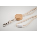 50 cm lange katoenen keycord bedrukken Cotton Hook kleur beige foto bekijken derde weergave