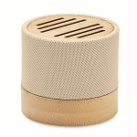 RPET en bamboe speaker met 5.0 aansluiting en handsfree Conscious kleur beige derde weergave