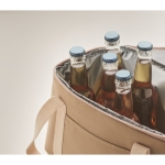 Canvas koeltas met twee compartimenten 320 g/m2 Canvas Duo kleur beige foto bekijken achtste weergave