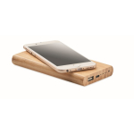 Bamboo draadloze powerbank met type C aansluiting 6.000 mAh Bamboo kleur hout tweede weergave