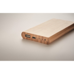 Bamboo draadloze powerbank met type C aansluiting 6.000 mAh Bamboo kleur hout foto bekijken vierde weergave