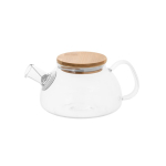 Glazen theepot met bamboe deksel 750ml Nordik kleur doorzichtig