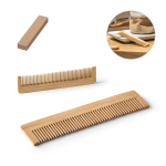 Kam van natuurlijk bamboe, geleverd in gerecycled kraftpapieren etui diverse kleuren